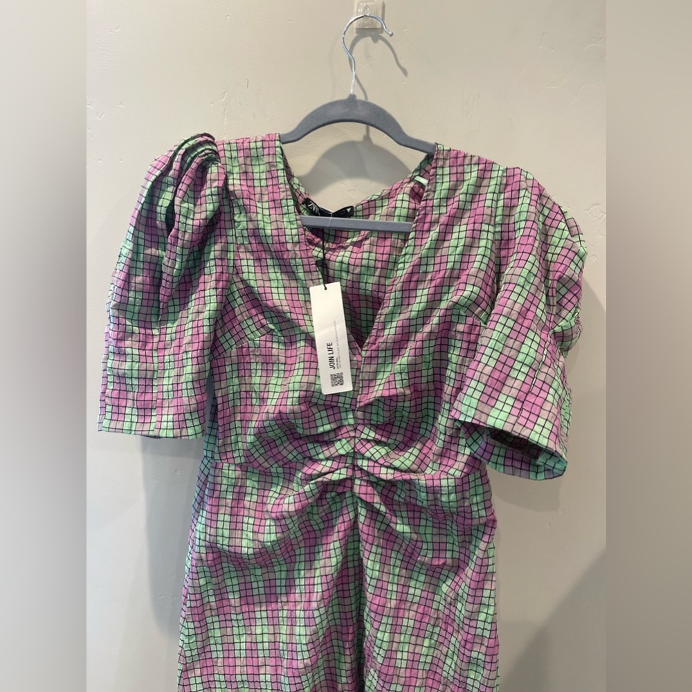Zara Lavender and Mint Green Midi Dress - Picture 7 of 9